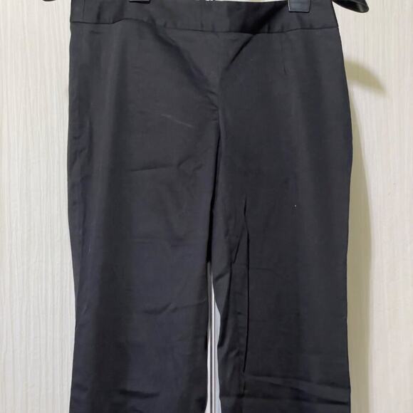 Laundry by Shelli Segal Black Straight Leg Cotton Trouser Dress Pants 6 - Picture 3 of 13
